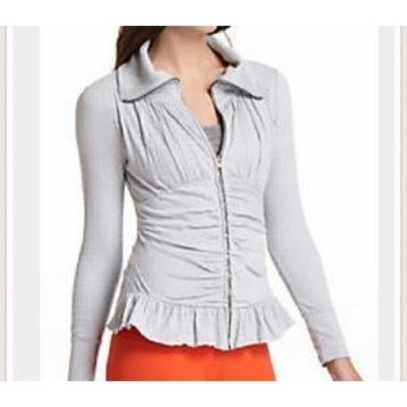 Anthropologie Sweaters - Eloise Ruffled Zip Up Sweater